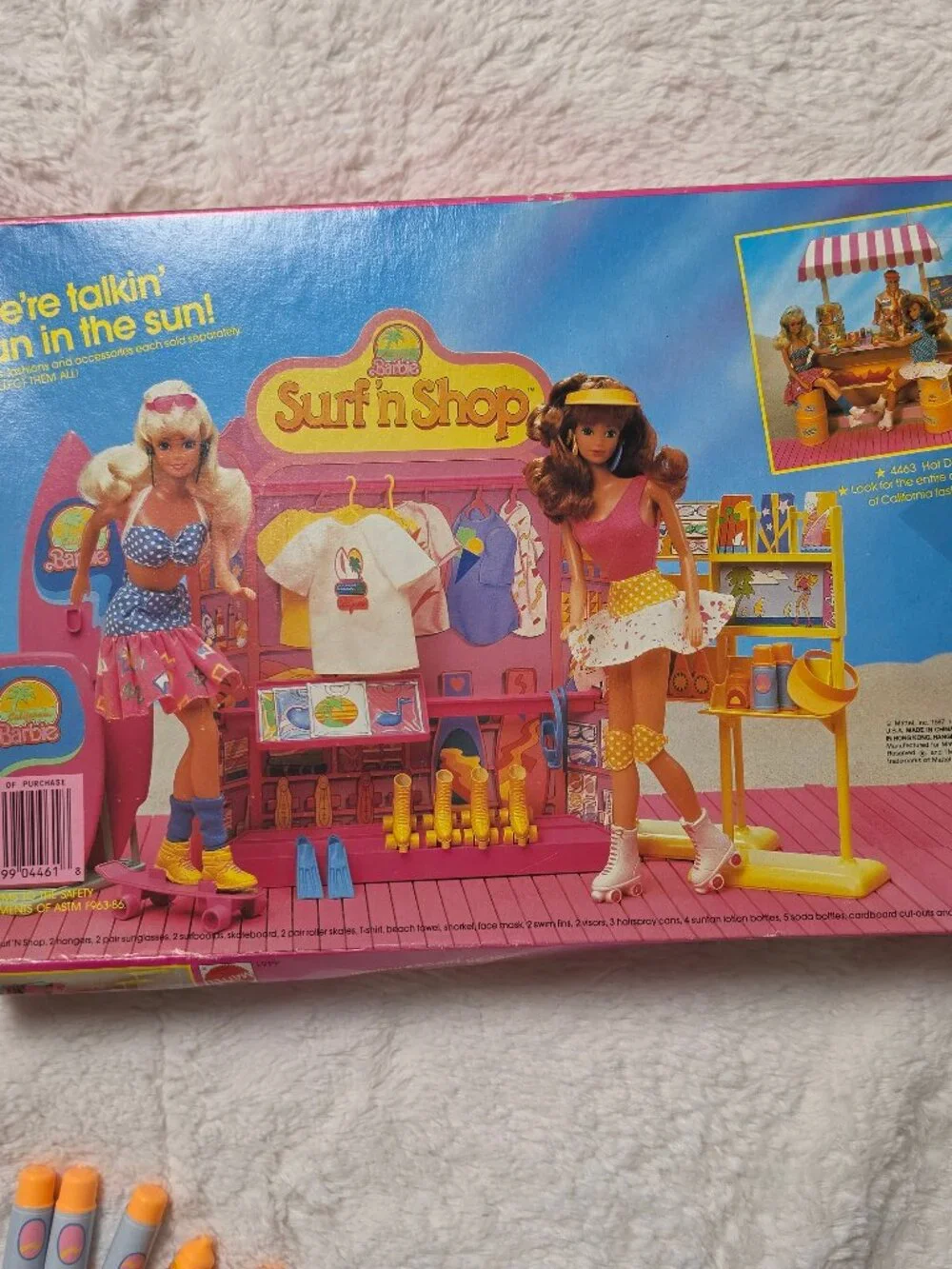 Vintage 1987 Barbie California Dream Surf n Shop Playset Box Accessories 4461